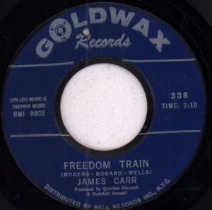 James Carr Freedom Train 7" vinyl USA Goldwax 1968 has small drill hole/crack in - Picture 1 of 2