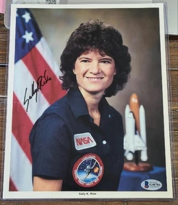SALLY RIDE SIGNED 8X10 NASA 1ST AMERICAN WOMAN IN SPACE BAS COA - Picture 1 of 3