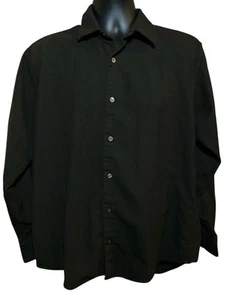 Vintage Banana Republic 100% Wool Shirt Large L Chocolate Black Workwear Casual - Picture 1 of 6
