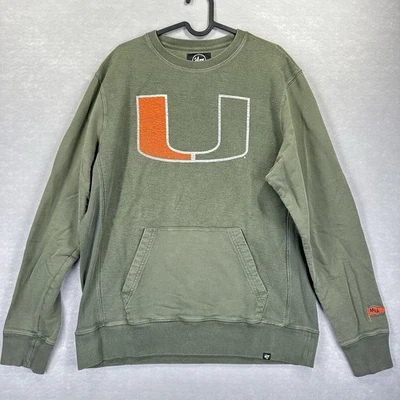 47 Brand Miami Hurricanes Cuello Redondo Hombre’s Sudadera Grande Bolsillo Delantero Canguro Foto 1 de 4