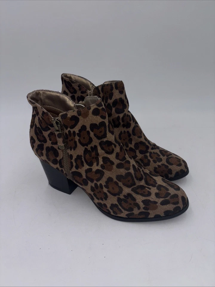 Botines Style and Co Para Mujer 8 Marrón Animal Estampado Leopardo Imitación Gamuza Tacón Bloque Foto 1 de 4