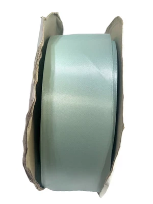 10 YardsMint Green Double Faced Satin Ribbon 2 1/4"W wrap gifts sew decorate - Image 1 of 3