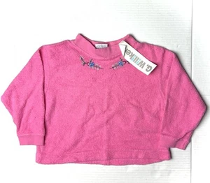 Vintage G. Willikers Girls Size 4 Pink Embroidered Sweater Cotton Made In USA - Picture 1 of 10