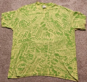 Vintage 90s Globe MSA Fire Fighter Herren 3XL XXXL All Over Print T-Shirt Grün - Bild 1 von 7