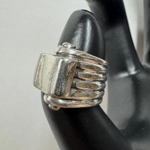 Vintage italienischer .925 Sterlingsilber geformter Rollring 8,2 g - von IBB - Italien - Bild 1 von 24