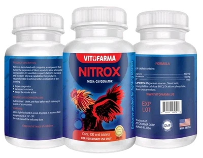 Oxigenador Para Gallos - 100 Comprimidos (PARA GALLOS) Vitofarma Nitrox Oxigenador  Foto 1 de 3