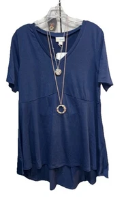Nuevo con etiquetas Top LuLaRoe Pequeño Sólido Azul Marino Jana Empire Cintura Columpio - Imagen 1 de 8