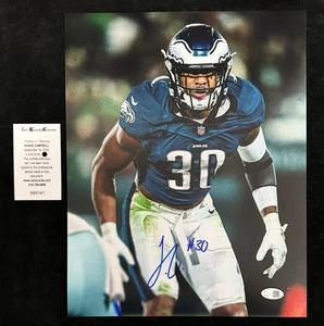 Jihaad Campbell Signed Autographed 11" x 14" Photo Philadelphia Eagles JSA Cert - Picture 1 of 1
