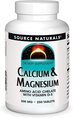 Source Naturals, aminoácido cálcio e magnésio, vitamina D3 - 300 mg - 250 Tb - Imagem 1 de 4