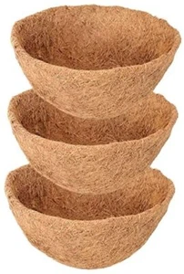 3 Pack Hanging Basket Coco Liners Replacement, 100% Natural Round 20 Inch 3pcs - Picture 1 of 7