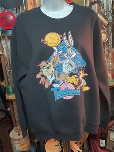 Space Jam Tune Squad Women's Sweatshirt Black, Size M - Bugs Bunny, Taz, Daffy  - Picture 1 of 8