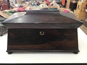 ANTIQUE Georgian Sarcophagus Tea Caddy for Restoration - Bild 1 von 10