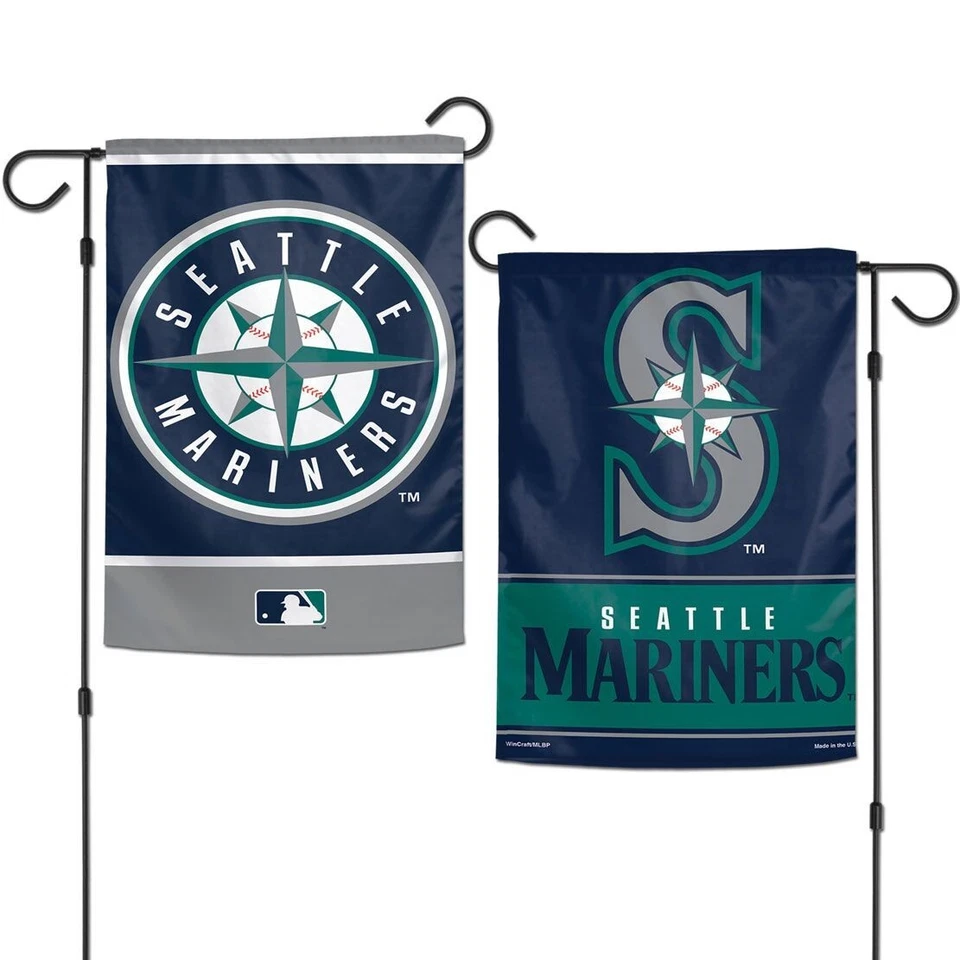 SEATTLE MARINERS LOGO 12"X18" 2-SIDED GARDEN FLAG NEW WINCRAFT 🪨 - Image 1 of 1