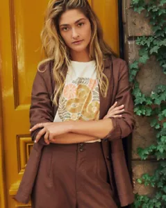 Marine Layer blazer jacket womens M Medium pockets brown buttons hemp - Picture 1 of 15