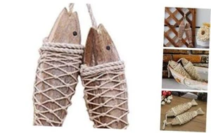 Wooden Fish Decor Hanging Wood Fish Decorations for Wall, Rustic Nautical Fish - Picture 1 of 7