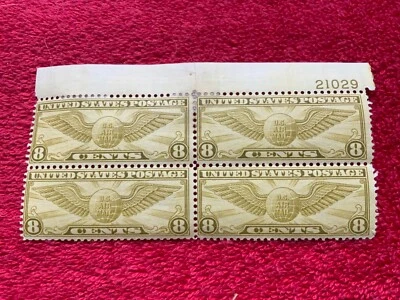 Scott C17 8 Cents Winged 4 stamp Block - Image 1 of 3