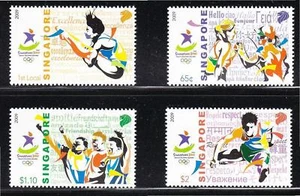 SINGAPORE 2009 YOUTH OLYMPIC GAMES 2010 COUNTDOWN COMP. SET OF 4 STAMPS IN MINT - Picture 1 of 3
