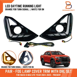 DRL LED Fog Light Cover For Isuzu D-Max Ute 24+ Facelift w/Sequential Indicator - Picture 1 of 8