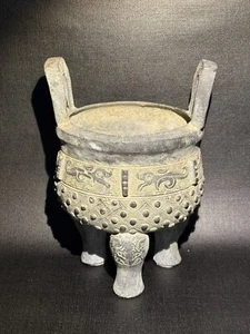 Ancient Ding Cauldron With Knob Late Shang Dynasty 12th C. BCE - Picture 1 of 24