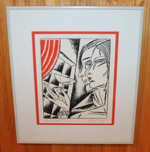 RARO FAMOSO AUDREY SKUODAS IMPRESIÓN FIRMADA Y NUMERADA - FELIZ AÑO NUEVO - 15" X 13" - Imagen 1 de 6