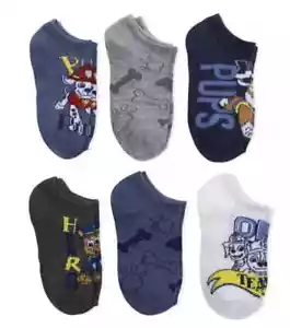 Nick Jr Paw Patrol Little Boys No Show Socks Marshall, Rubble and Chase 6pk - Picture 1 of 6