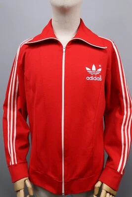 Adidas Originals Trefoil RARE Vintage 60s Red Tracksuit Top Jacket Mens Size M - Image 1 of 4