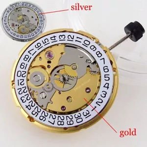 25 Jewels Gold PT5000 Mechanical Watch Movement 28800 bph ETA 2824-2 Replacement - Picture 1 of 14