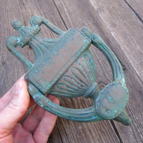 Old Classic Brass Urn Door Knocker Cover