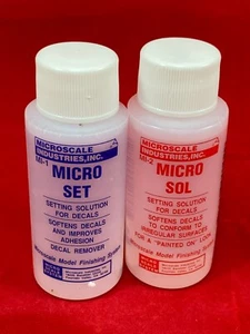 Microscale Industries MI1 MI2 MICRO SOL + MICRO SET  Decal Setting Solution SET - Picture 1 of 1