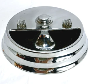 Vtg MCM Art Deco/Atomic Style Chrome Ashtray with Rotating Dish=Felted Bottom - Picture 1 of 15
