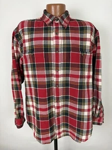 Camisa de franela de peso pesado Eddie Bauer para hombre M de gran tamaño roja a cuadros algodón para exteriores - Imagen 1 de 18