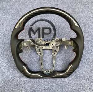 Blcak perforted Leather Carbon fiber steering wheel Fit for Acura TLX MDX 2021+ - Picture 1 of 7