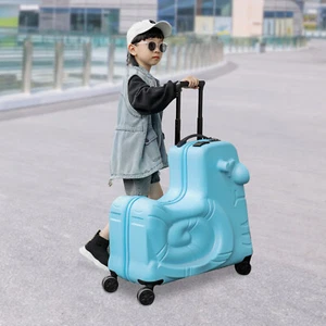 Kids Ride-on Luggage Suitcase, Carry On Trolley Luggage with Password Lock, 20" - Picture 1 of 13