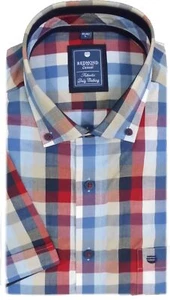 Camisa Redmond Manga Corta Casual Comfort Fit Button Down Rojo / Azul Cuadros 251005999 50 - Imagen 1 de 2