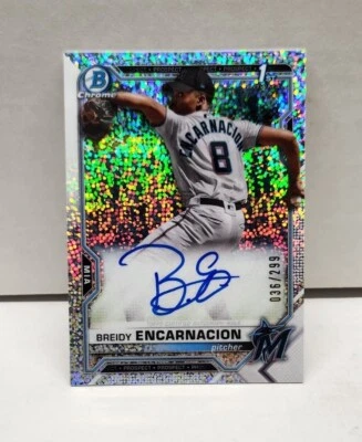 BREIDY ENCARNACION 2021 Bowman Chrome Prospects SPARKLE REFRACTOR AUTO /299  - Image 1 of 2