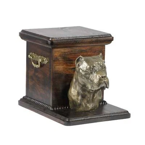 Urna estatua Bastón Corso Hermosa urna de cremación de ataúd de madera maciza para perros - Imagen 1 de 3