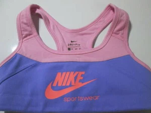 Nike Youth Girls Sport Top Size XS Blue/Pink Racerback Pullover Dri-Fit Logo - Picture 1 of 6