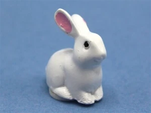 Dolls House Miniature Little White Resin Sitting Rabbit H 2cms W 1.8cms Easter - Picture 1 of 1