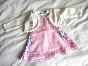 Baby Mac/Mothercare Sally Hunter Baby Girls Pink, Cream, White 3 Piece Outfit. - Picture 1 of 12