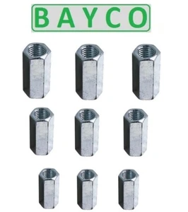 TUERCAS PROFUNDAS TUERCAS LARGAS ZINC CONECTORES DE ROSCA TOTAL M3, M4, M5, M6, M8, M10, M12, M14 - Imagen 1 de 7