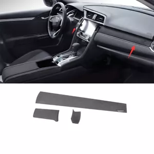 Para Honda Civic 10th 2016-2021 gris gamuza consola central tira de tablero decoración - Imagen 1 de 5
