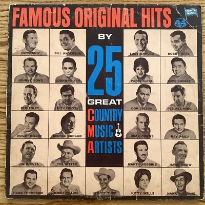 Famous Original Hits by 25 Great Country Music Artists 33 1/3 rpm LP, CMA712 - Image 1 of 4