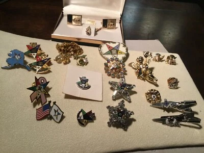 Choice Shriner Scimitar Eastern Star Daughters Nile Freemason 14k gold pin Upick - Image 1 of 4