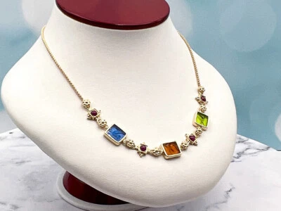 TAGLIAMONTE (AD3537)14K Venetian Intaglio Necklace*16.8GM*Rubies*Reg.$2400 - Image 1 of 4