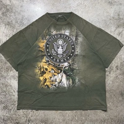 Realtree United States Army Camo Shirt Mens XL Short Sleeve Green Camouflage - Image 1 of 4