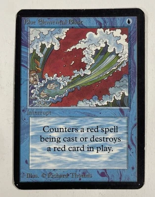 Blue Elemental Blast Alpha MP Moderate Play MTG Magic The Gathering - Image 1 of 2