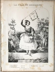 Partituras de Donizetti "Preguntes por qué" 1850 con litografía de Jenny Lind en muy buena condición - Imagen 1 de 2