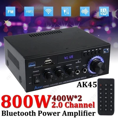 800W bluetooth Mini Verstärker HiFi Power Audio Stereo Bass AMP USB MP3 FM Auto - Bild 1 von 4