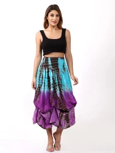 Mujer Verano Tie Dye Cintura Alta Elástica Estilo Dhoti Falda Venta al por mayor Lote Mixto - Imagen 1 de 7