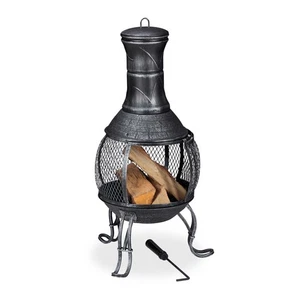 Horno azteca chimenea de jardín horno de terraza horno de cañón gris 6,9 kg chimenea de terraza - Imagen 1 de 10